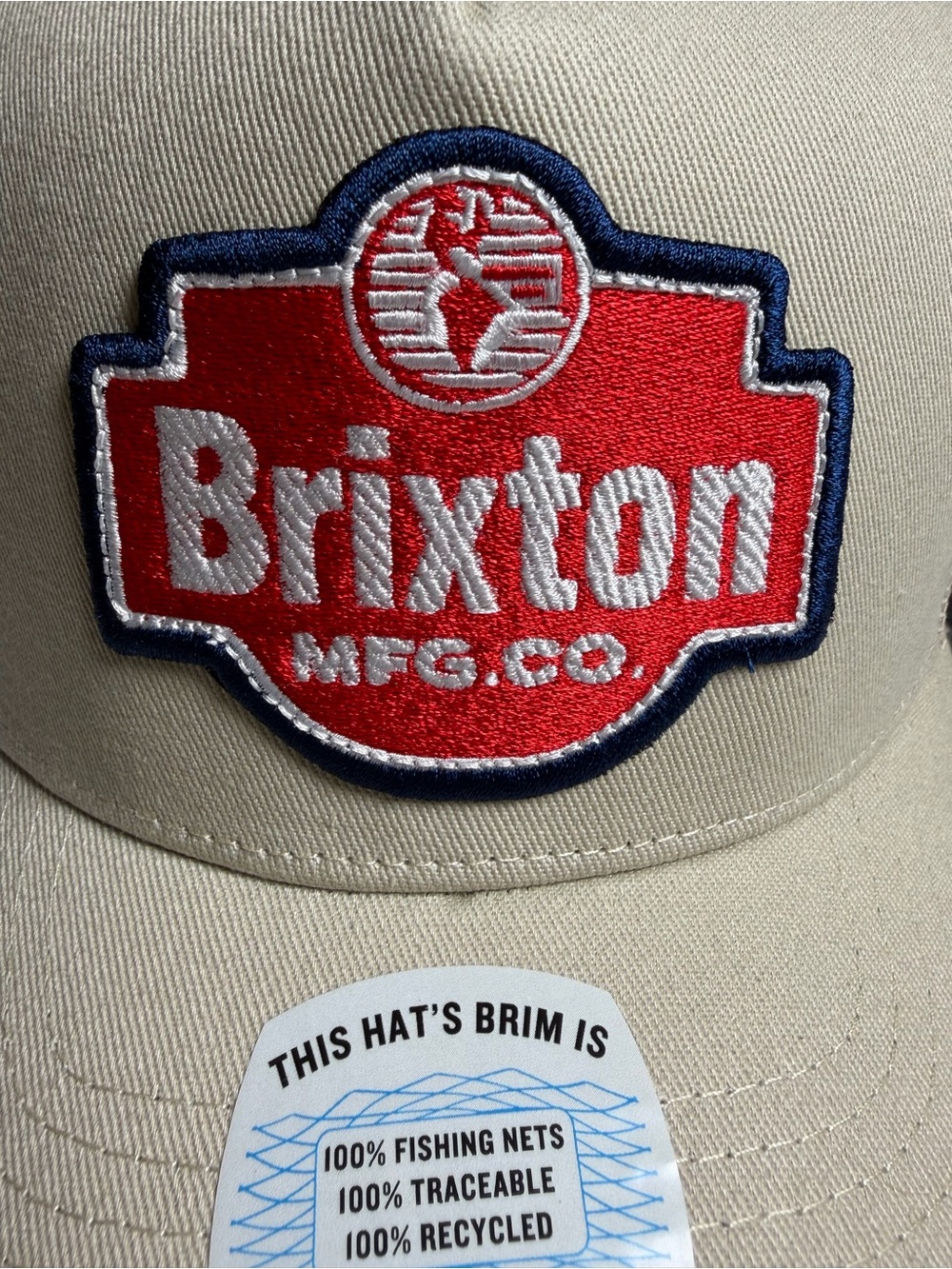 Brixton Men’s Netplus Trucker Hat Tan Mesh Logo Cap Patch NEW - Picture 6 of 16
